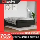 Box Spring Bed Faux Leather Queen Size Black Mattress 153x203 cm Comfort 4638