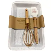 NWT! Rae Dunn Thanksgiving Baking set Pan Whisk & Spatula 3pc. New With Tags!
