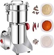 700G Commercial Electric Grain Grinder Mill Stainless Steel Spice Herb Grinder High Speed Fine Powder Machine Swing Type Cereals Pulverizer for Grinding Pepper Coffee Corn Beans Nuts