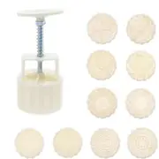 Moon Cake Hand Pressure Mold Maker Pastry Homemake DIY Flower Stamps Mould