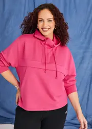 [Virtuelle] Taking Shape Modal Half Zip Hoodie Size 26 in Berry Fuchsia - Plus Size Women's Clothing Berry Fuchsia