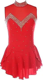 [Zagitova] Figure Skating Dress for Girls Graceful Sleeveless Women Competition Dance Outfits with Shiny Rhinestone