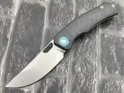TwoSun Folding Knife M390 Titanium CF Handle Camping Knife TS457-M390-Color
