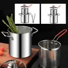 Deep Fryer Pot 304 Stainless Steel Fry Pot with Basket and Lid Food Grade teWMF