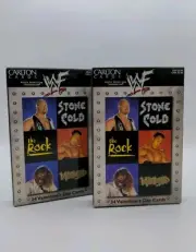 2 WWE WWF 1999 Valentine's Day Cards THE ROCK STONE COLD MANKIND Sealed