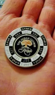 NEW PRG Duo Magnetic Metal Yardage Golf Ball Marker KIAWAH THE OCEAN COURSE