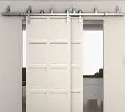 Stainless Steel Sliding Double Rails Double Doors Bypass Hardware Kit