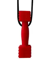 Brand New Sensory Chew Teether Necklace Chewellery Red Dumbbell