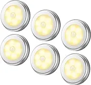 AMIR Upgraded 3.15” Motion Sensor Light, Cordless Battery-Powered LED Night Light, Stick on Closet Lights Stair Lights, Puck Lights for Hallway, Bathroom, Bedroom, Kitchen (Warm White - Pack of 6)