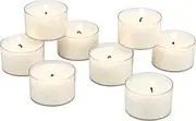 Stonebriar Bulk 96 Pack Unscented Smokeless Long Burning Clear Cup Tea Light Candles with 8 Hour Extended Burn Time, White