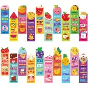60 Pcs Scented Bookmarks Scratch and Sniff Bookmarks Fruit Food Theme Bookmar...