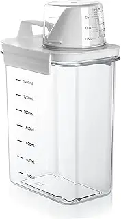 1800 ml Airtight Detergent Dispenser with Measuring Cup, Multi-Purpose Washing Powder Dispenser for Powder, Washing Powder Storage Box, Laundry Detergent Box, Storage Container for Detergent, Food