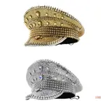 10MK BEJEWELED CRYSTAL CAPTAIN HAT 貝雷帽水手帽單身派對中士帽多功能俱樂部舞台酒吧