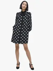 cat dot shirtdress