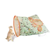 Cat tunnel bags for indoor cats, 13x17x12 Foldable cat wrinkle bag 3 white plush ball and cat storage and capture 1 mouse 5 -hole cat toy (Hedgehog)