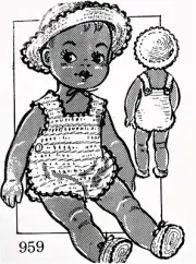 959 Vintage BABY BOY DOLL CLOTHES Pattern to Crochet (Reproduction)