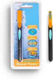 CleanOZe Nasal Shaver - Nose Hair Trimmer - Manual Blade Razor Safety Comb White