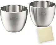 J-Kitchens-SimpleBag Liquor Cup Set, 18-8 Stainless Steel, Double Layered Structure, Hairline Finish, Sakura, 2.0 fl oz (58 ml), Made in Japan