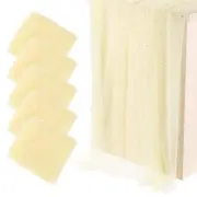 5Pcs Light Yellow Table Runner 63 x 120 Inch Pearl Table Cloth Wedding Decor