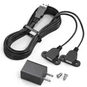 USB Charging Extension Panel Mount CableUSB 2.0 Charging Port 1 to 2 Panel Mo...