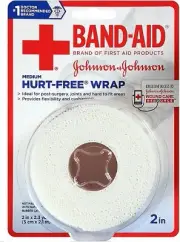 BAND-AID Brand Hurt-Free Wrap Cushioned Flexibility & Painless Removal Pack of 3