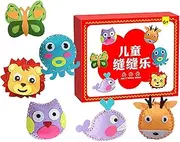 Kids Handcraft Sewing Kits,Fun Sewing Kits, Easy Craft Projects - Easy Sewing Kit, Colorful & Funny Craft Kits for Boys, Girls, Kids Aged 6+