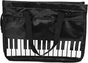 SUPVOX Music Score Bag Splashproof Zipper Closure Music Sheet Holder with Piano Keyboard Pattern for Violin Guitar and Other Instrument Musicians
