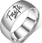 [Jude Jewelers] 8MM Stainless Steel Christian Faith Cross Religious Wedding Band Ring
