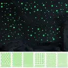 Kids Bedroom Luminous Wall Stickers Stars Dots Glow In Dark Fluorescent Decals