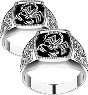 [DEARMAMY] Men's Ring Scorpion Jewelry Women Cork Bark Half Round for Terrarium Fish Tank Decorations Open Mushroom Ring Cork Bark for Jumping Spiders Bark for Reptile Terrarium