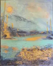 Pat Davis-Randol Original Acrylic on Canvas Abstract 16x20