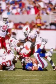 Quarterback Danny Kannell New York Giants is brought down by safet- Old Photo