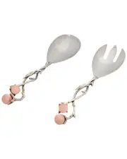 Godinger Hyaline Pink Salad Server Set