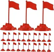 Toddmomy 60pcs Red Flag Model Plastic Flags for Table Display Sticks for Desk and Games