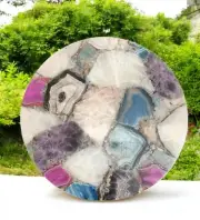 24" Mix Agate Stone Center Coffee Table Handmade Furniture Console Bar Desk Deco
