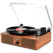 Vinyl Record Player Turntable w/ Upgraded Speakers Wireless Vintage DAMAGED BOX