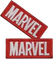 Vmcoatdu 2 Pieces Marvel Comics Marvel Logo Military Embroidered Patch Badge Emblem with Hook and Loop Applique Patches