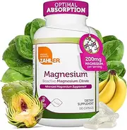 Magnesium Citrate, All Natural Supplement with Maximum Absorption, Helps Maintain Normal Muscle and Nerve Function, Certified Kosher, 200mg, 120 Capsules