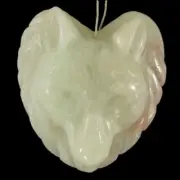 BF11105# Hand Carved Cameo Wolf Multi-color Amazonite Pendant Bead Gemstone