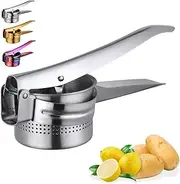 TEAHAHA Large Potato Ricer Stainless Steel,Multi-Purpose Potato Masher, Heavy Duty Large Capacity Vegetable and Fruit Ricer for Mashed Potatoes Baby Food Juicing Lemon Squeezing (Silver)