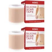 Silicone Scar Tape 4x1.5M Post-Surgery Silicone Adhesive Scar Sheet for Keloid Stretch Marks Removal & Skin Repair 2pcs