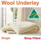 Aus Made Single Size Luxury 100% Pure Wool Underlay/Underblanket/Mattress Topper