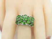CHROME DIOPSIDE 2.5ct+ COCKTAIL SIGND HT RING Sterling Silvr 925 Size 9 NWT RG15