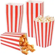 MIDELONG Red and White Popcorn Boxes, Mini Paper Popcorn Bags Bulk Paper Popcorn Containers for Home Birthday Movie Night Carnival Party Decorations, 20 Pcs