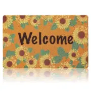 Decorative Welcome Door Mat with Rubber Washable Non Slip Backing Sunflower