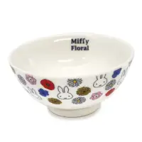 在飛比找momo購物網優惠-【小禮堂】Miffy 米飛兔 陶瓷碗 《白花朵款》(平輸品)