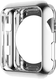 HANKN for Apple Watch Series 3 2 1 Case 38mm, Soft TPU Plated Cover Scratch-Proof Protective Iwatch Bumper [No Front Screen Protector] (Silver, 38mm)