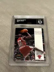 (3 )MICHAEL JORDAN GRADED CARDS SKYBOX PREMIUM #45, TOPPS #77, HOOPS #220