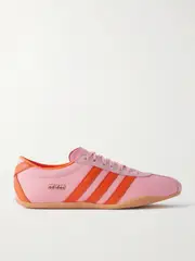[adidas Originals] adidas Originals - Tokyo W Leather And Suede-trimmed Shell Sneakers - Bright pink - UK 6.5 UK 6.5 Pink