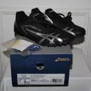 NEW BOX Asics Mens Hypersprint 5 Black Slvr Track Field Spikes Shoes Sneaker 7.5